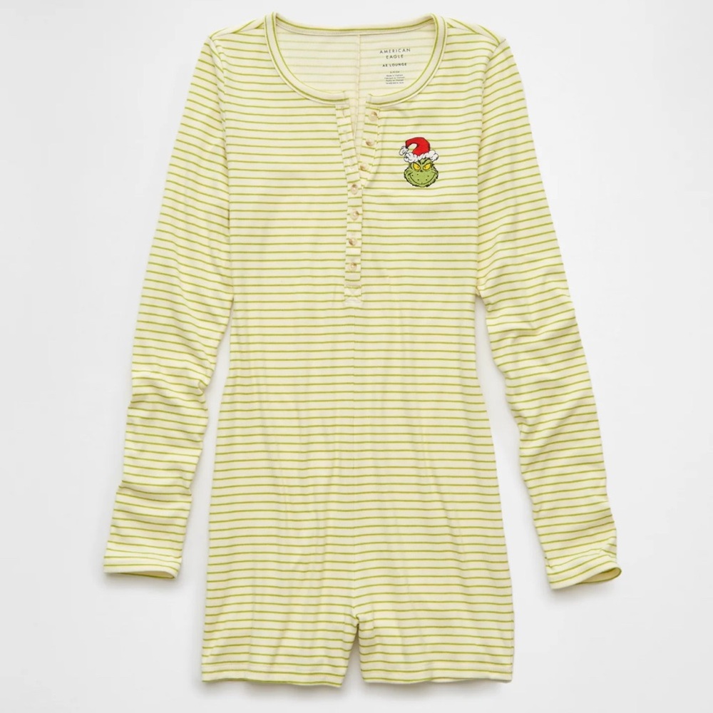 American Eagle Grinch Plush Romper PJ